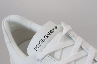 White Leather DG Logo Casual Sneakers Shoes Dolce & Gabbana