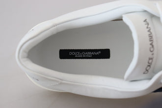 White Leather DG Logo Casual Sneakers Shoes Dolce & Gabbana