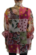 Multicolor Ascot Collar Patchwork Blouse Top Dolce & Gabbana