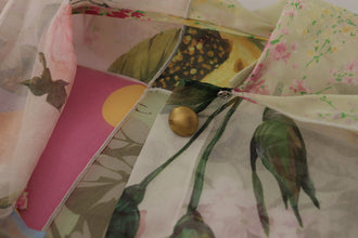 Multicolor Ascot Collar Patchwork Blouse Top Dolce & Gabbana