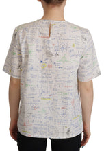 White Cotton Algebra Print Short Sleeves Top Dolce & Gabbana