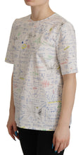 White Cotton Algebra Print Short Sleeves Top Dolce & Gabbana