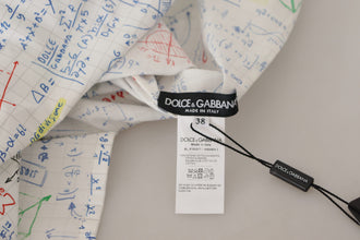 White Cotton Algebra Print Short Sleeves Top Dolce & Gabbana