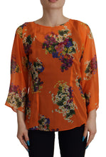 Orange Floral Print Long Sleeve Blouse Dolce & Gabbana