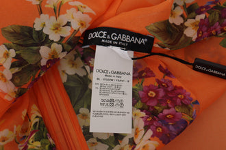 Orange Floral Print Long Sleeve Blouse Dolce & Gabbana