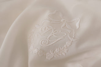 White Silk DG Logo Embroidered Long Sleeves Blouse Dolce & Gabbana