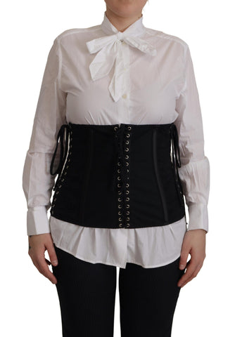 Black Corset Belt Stretch Waist Strap Top Dolce & Gabbana