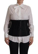 Black Corset Belt Stretch Waist Strap Top Dolce & Gabbana