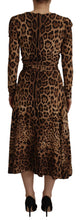 Brown Leopard Wrap A-line Maxi Viscose Dress Dolce & Gabbana