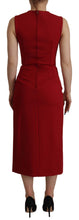 Red Sweetheart Neck Bodycon Midi Dress Dolce & Gabbana