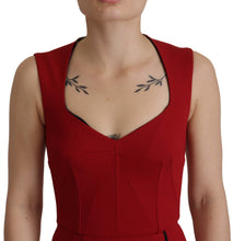 Red Sweetheart Neck Bodycon Midi Dress Dolce & Gabbana