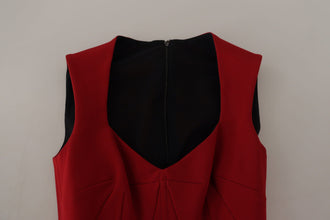 Red Sweetheart Neck Bodycon Midi Dress Dolce & Gabbana