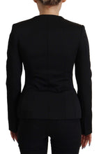 Black Slim Fit Long Sleeves Snap Jacket Dolce & Gabbana