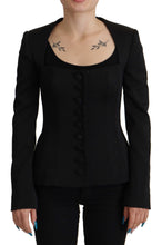 Black Slim Fit Long Sleeves Snap Jacket Dolce & Gabbana