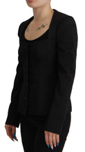 Black Slim Fit Long Sleeves Snap Jacket Dolce & Gabbana