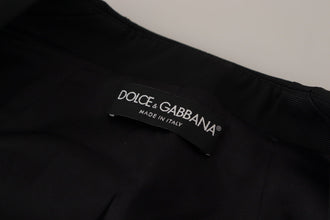Black Slim Fit Long Sleeves Snap Jacket Dolce & Gabbana