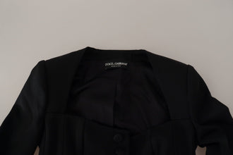 Black Slim Fit Long Sleeves Snap Jacket Dolce & Gabbana