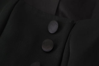 Black Slim Fit Long Sleeves Snap Jacket Dolce & Gabbana