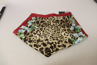 Multicolor Leopard Flora Printed Mid Waist Trouser Pants Dolce & Gabbana