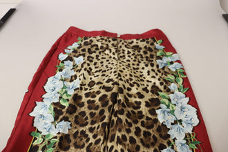 Multicolor Leopard Flora Printed Mid Waist Trouser Pants Dolce & Gabbana