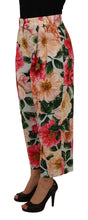 Multicolor Flora Printed High Waist Cropped Trouser Pants Dolce & Gabbana