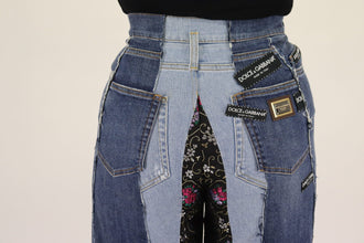 Multicolor Patchwork DG Fashion Wide Leg Denim Pant Dolce & Gabbana