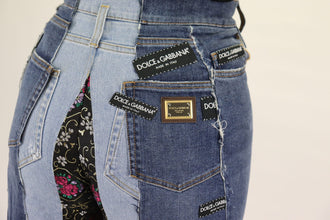 Multicolor Patchwork DG Fashion Wide Leg Denim Pant Dolce & Gabbana