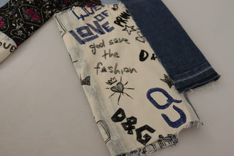 Multicolor Patchwork DG Fashion Wide Leg Denim Pant Dolce & Gabbana