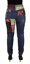 Blue Patchwork High Waist Denim Jeans Dolce & Gabbana