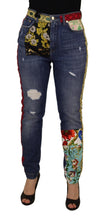 Blue Patchwork High Waist Denim Jeans Dolce & Gabbana