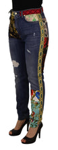 Blue Patchwork High Waist Denim Jeans Dolce & Gabbana