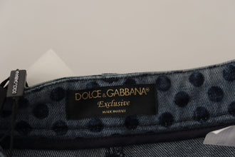 Blue Floral High Waist Skinny Denim Jeans Dolce & Gabbana