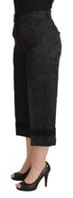 Black Brocade Cropped High Waist Pants Dolce & Gabbana