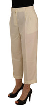 Ivory High Waist Cropped Folded Hem Trousers Pants Dolce & Gabbana