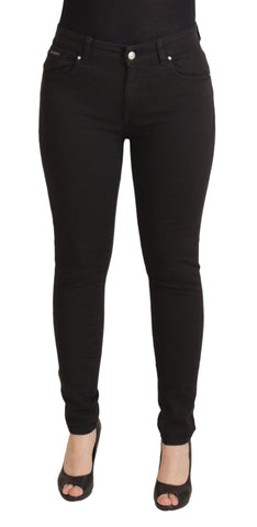 Black Mid Waist Skinny Denim Cotton Jeans Dolce & Gabbana