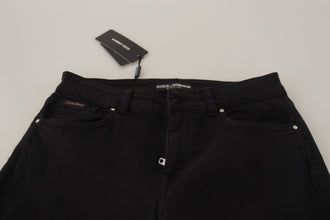 Black Mid Waist Skinny Denim Cotton Jeans Dolce & Gabbana