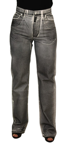 Grey Washed High Waist Denim Pants Cotton Jeans Dolce & Gabbana