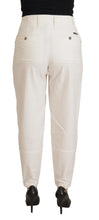 White High Waist Tapered Women Cotton Pants Dolce & Gabbana