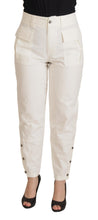White High Waist Tapered Women Cotton Pants Dolce & Gabbana