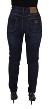 Blue Cotton High Waist Skinny Denim Jeans Dolce & Gabbana