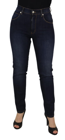 Blue Cotton High Waist Skinny Denim Jeans Dolce & Gabbana