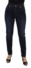 Blue Cotton High Waist Skinny Denim Jeans Dolce & Gabbana