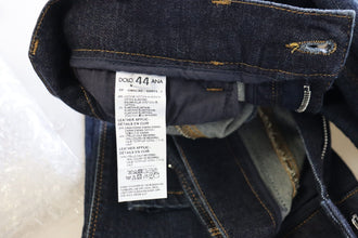 Blue Cotton High Waist Skinny Denim Jeans Dolce & Gabbana