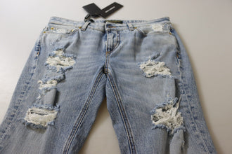 Blue Cotton Stretch Skinny Low Waist Denim Jeans Dolce & Gabbana