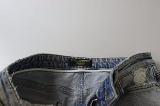 Blue Cotton Stretch Skinny Low Waist Denim Jeans Dolce & Gabbana