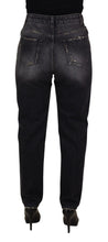Black Washed Tattered High Waist Denim Jeans Dolce & Gabbana