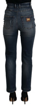 Blue Denim Crystal Embellished Pants Jeans Dolce & Gabbana