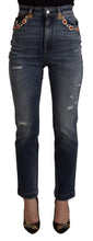 Blue Denim Crystal Embellished Pants Jeans Dolce & Gabbana