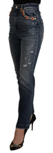 Blue Denim Crystal Embellished Pants Jeans Dolce & Gabbana