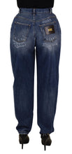 Blue Washed High Waist Loose Fit Pants Dolce & Gabbana